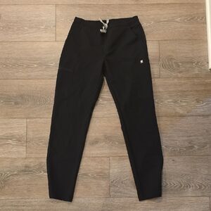 Figs Black Cargo Pants with Elastic Waistband